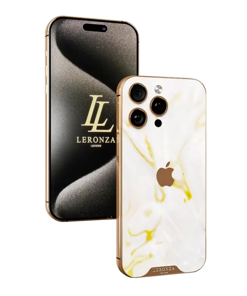 Leronza Rose Gold Apple iPhone 15 Pro Full Mother Of Pearl Edition