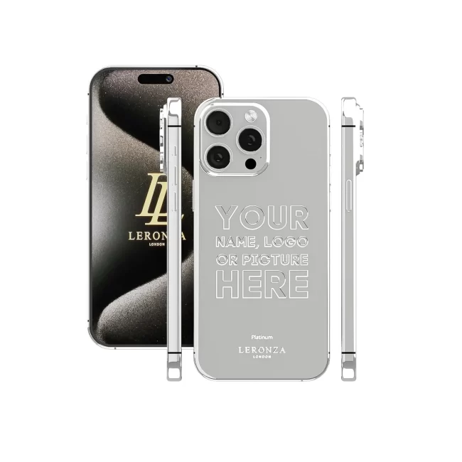 Leronza Luxury Personalized Platinum Apple iPhone 15 Pro Max Elite Edition