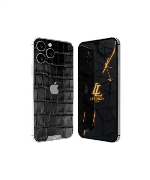 leronza luxury iphone 15 pro max Platinum with crocodile leather