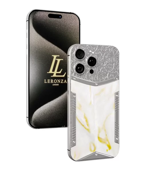 Leronza Platinum Apple iPhone 15 Pro Mother of Pearl Royale