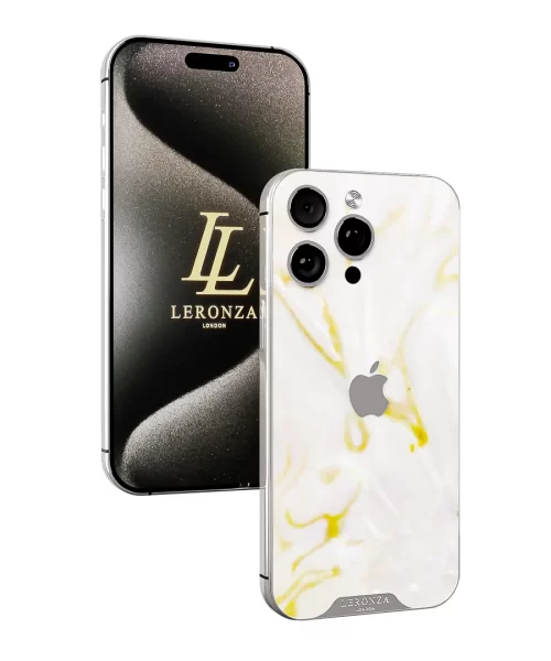 Leronza Platinum Apple iPhone 15 Pro Full Mother of Pearl