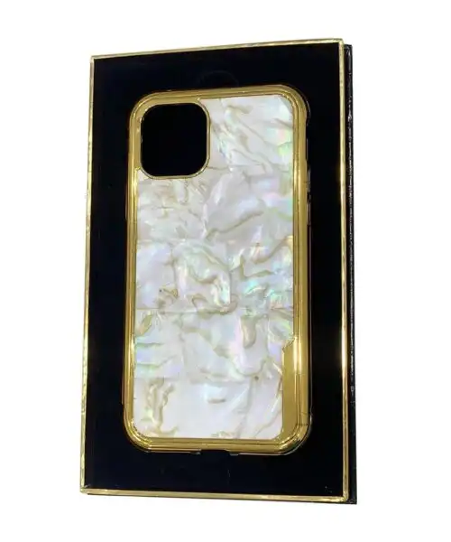 Luxury Gold iPhone 15 Pro and Pro Max Casing with Mother of Pearl