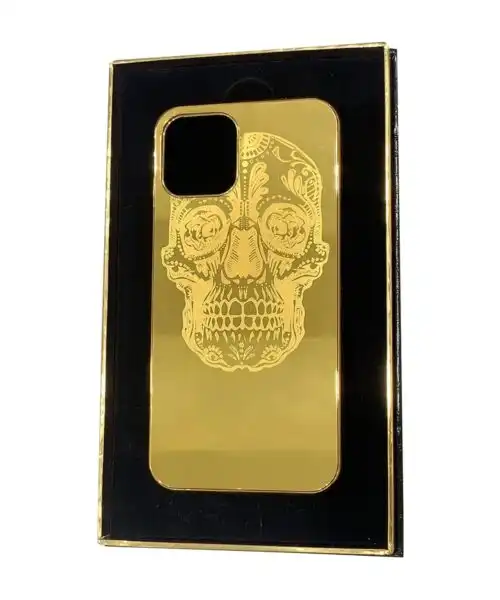 Luxury 24k Gold iPhone 15 Pro and Max Casing Skull Limited