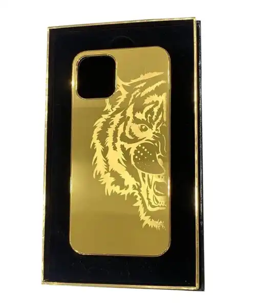 Luxury Gold iPhone 15 Pro and Pro Max Casing Tiger Limited