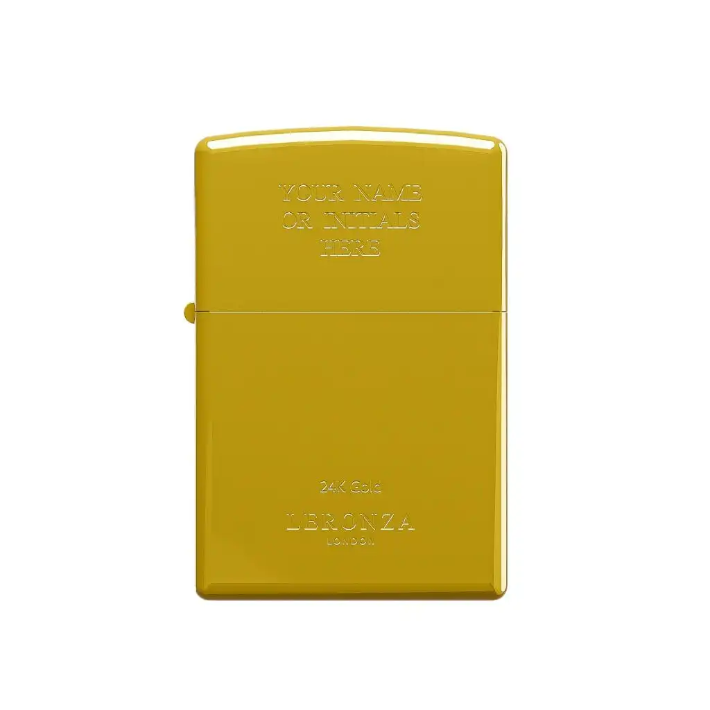 Leronza Luxury Customized 24k Gold Zippo Lighter