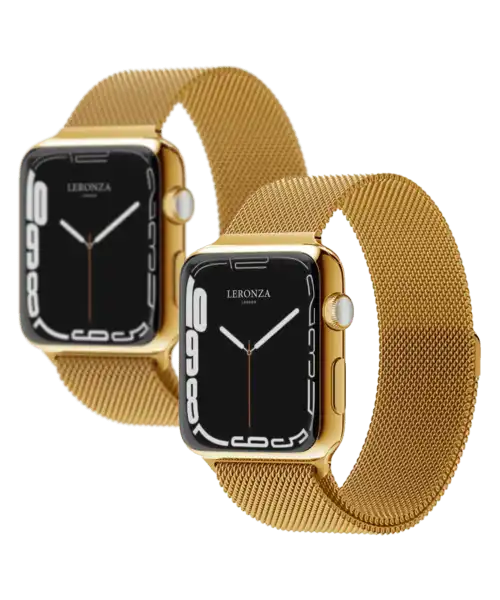24k gold apple watch series 9 with milanese strap