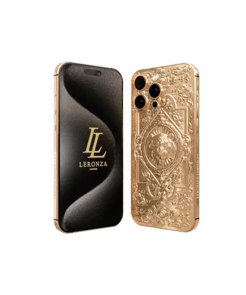 Leronza Luxury Rose Gold iphone 15 pro max imperial pattern