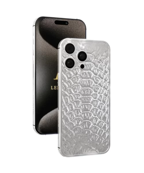 Latest Leronza Luxury Platinum Personalized Apple iPhone 15 Pro Max