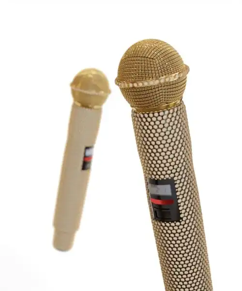 Leronza 24K Gold Wireless Microphone with Swarovski Diamonds