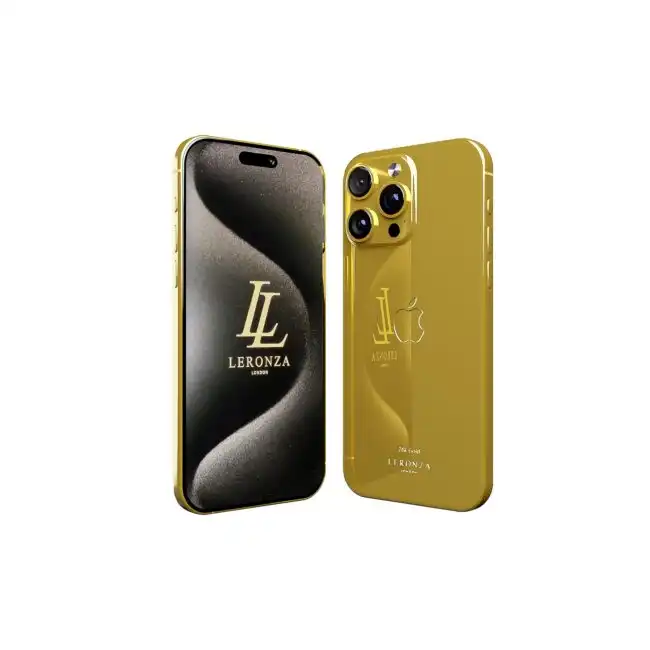 Latest Leronza Luxury Personalized 24k Gold iPhone 15 Pro Max Elite Edition