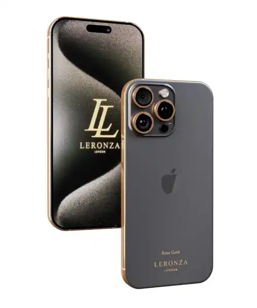Leronza Rose Gold Apple iPhone 15 Pro Classic Black