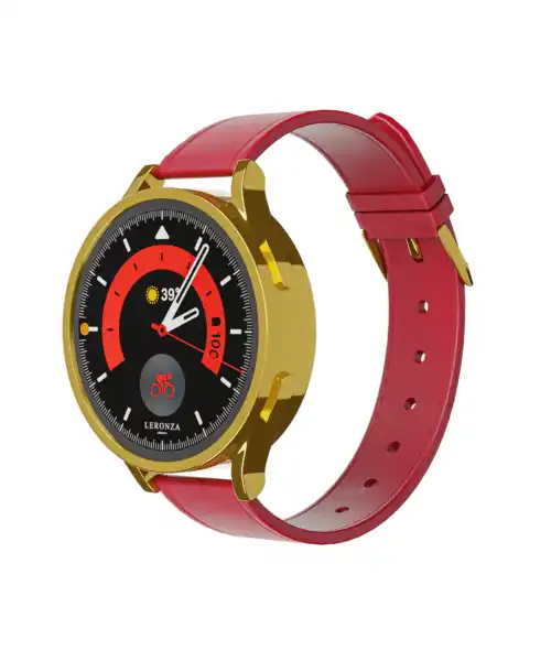 Latest 24K Gold Samsung Watch 6 with Red Leather Strap