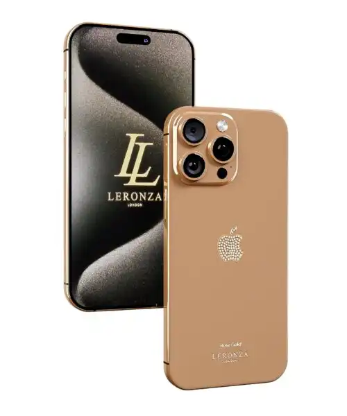 Leronza Rose Gold Apple iPhone 15 Pro Swarovski Logo