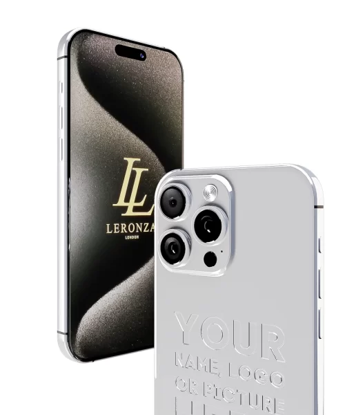 New Leronza Luxury Personalized Platinum iPhone 15 Pro Max Elite Edition