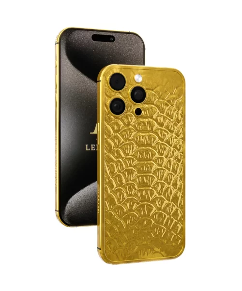 New Personalized Leronza Luxury 24k Gold Apple iPhone 15 Pro Max