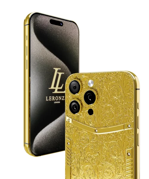 New Leronza Luxury 24k gold Apple iPhone 15 Pro Max Flora Edition