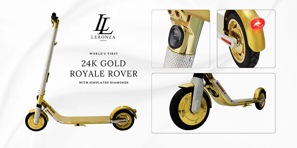 Leronza 24k Gold segway scooter with swarovski crystal