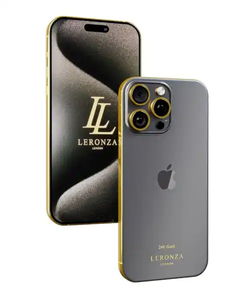 Leronza 24k Gold Apple iPhone 15 Pro Classic Black