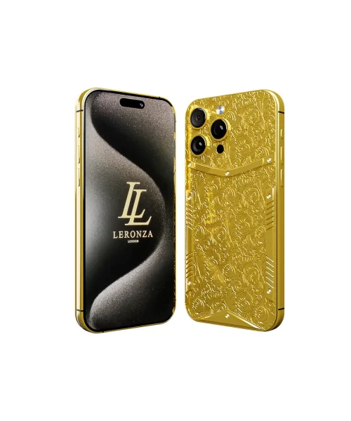 Leronza Luxury 24k gold Apple iPhone 15 Pro Max Flora Edition